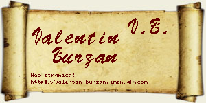 Valentin Burzan vizit kartica
